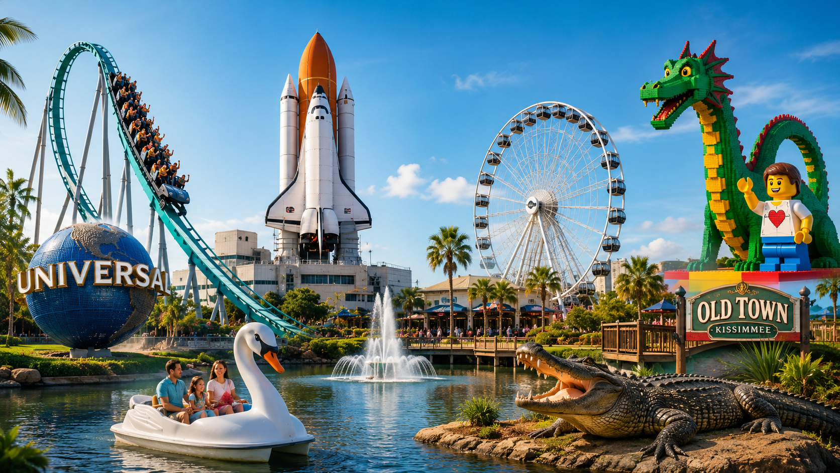 Vista panorâmica de Orlando além dos parques temáticos